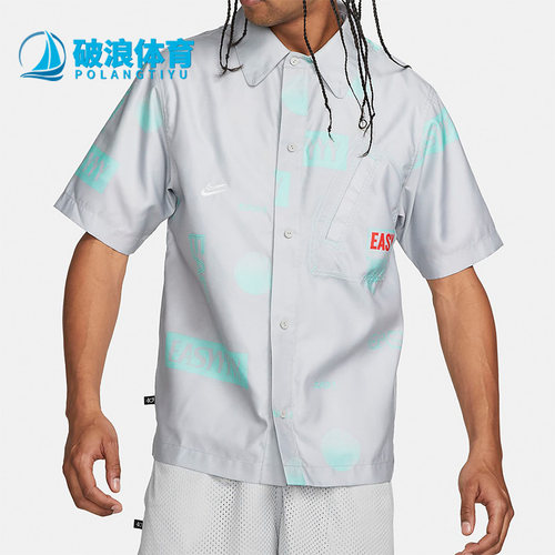 耐克男休闲涂鸦翻领衬衫短袖恤