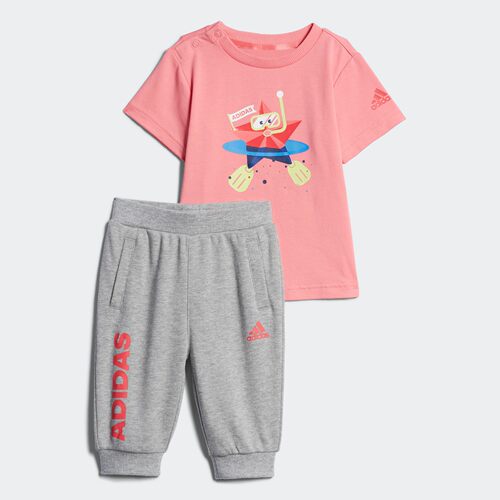 Adidas/阿迪达斯正品女婴童IN TEE 34 SET2短袖套服CX3472
