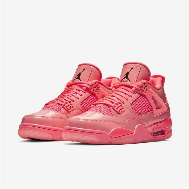 Nike/耐克正品Air Jordan 4 Hot Punch AJ4漆皮骚粉篮球鞋 AQ9128