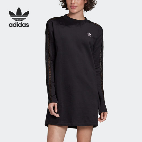 Adidas/阿迪达斯正品三叶草 LACE DRESS 女子休闲运动裙子 FM1758