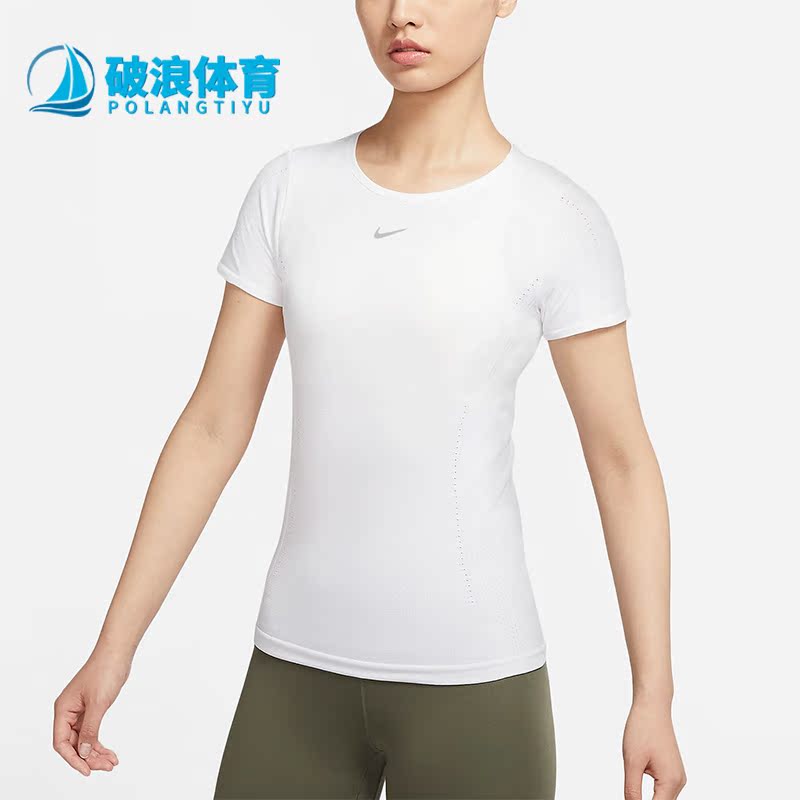 耐克女子圆领修身运动短袖T恤