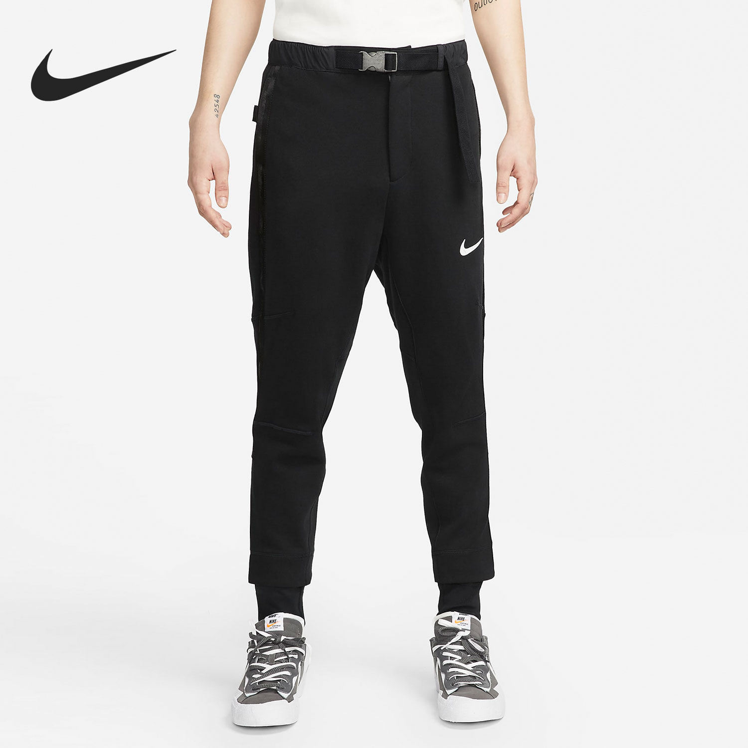 Nike/耐克 正品年男子针织拼色束脚休闲裤子CW2187-010