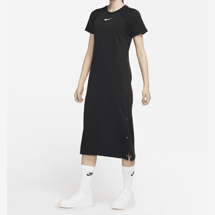 Nike/耐克女子夏季短袖圆领中长款运动连衣裙 DM8879-010