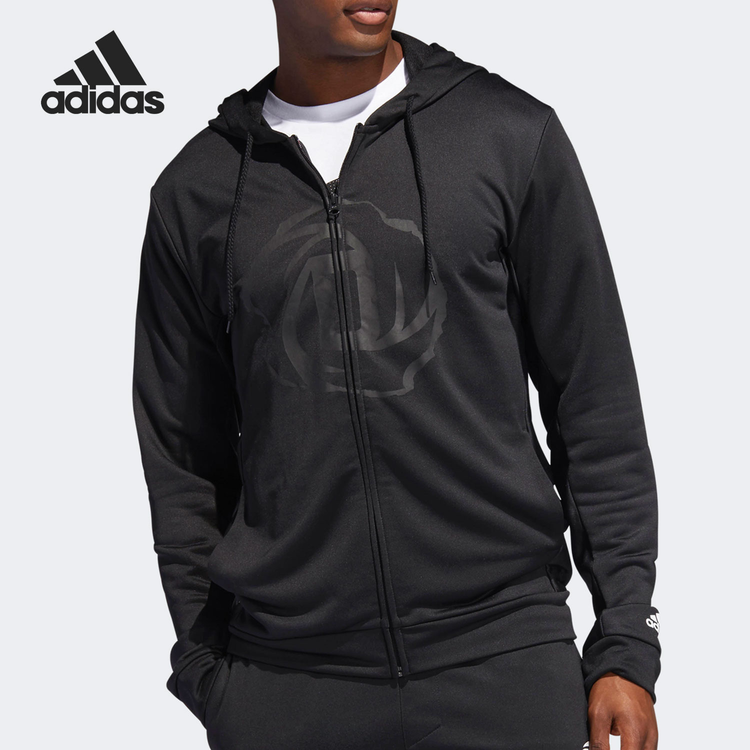 Adidas/阿迪达斯正品春季男子针织连帽篮球运动外套 DP5764