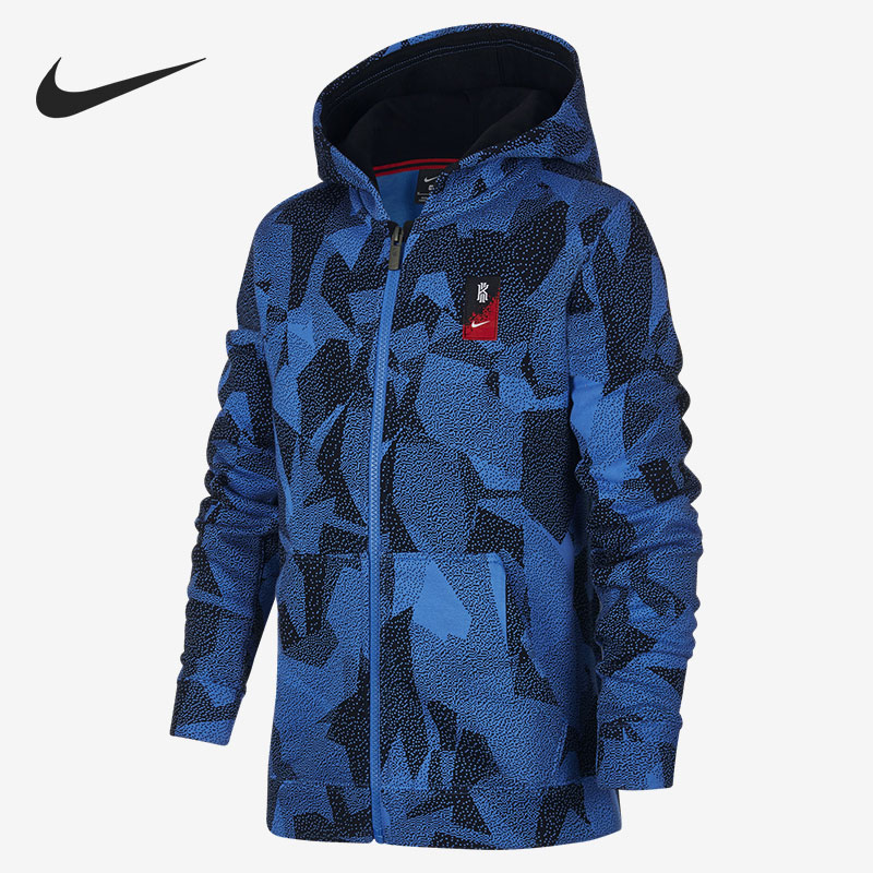 Nike/耐克正品冬季欧文童全长拉链休闲运动篮球连帽衫AR8515