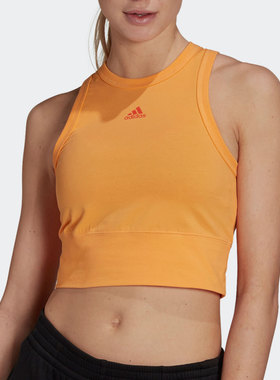 Adidas/阿迪达斯正品新款女子无袖背心健身跑步运动短袖T恤HA6550