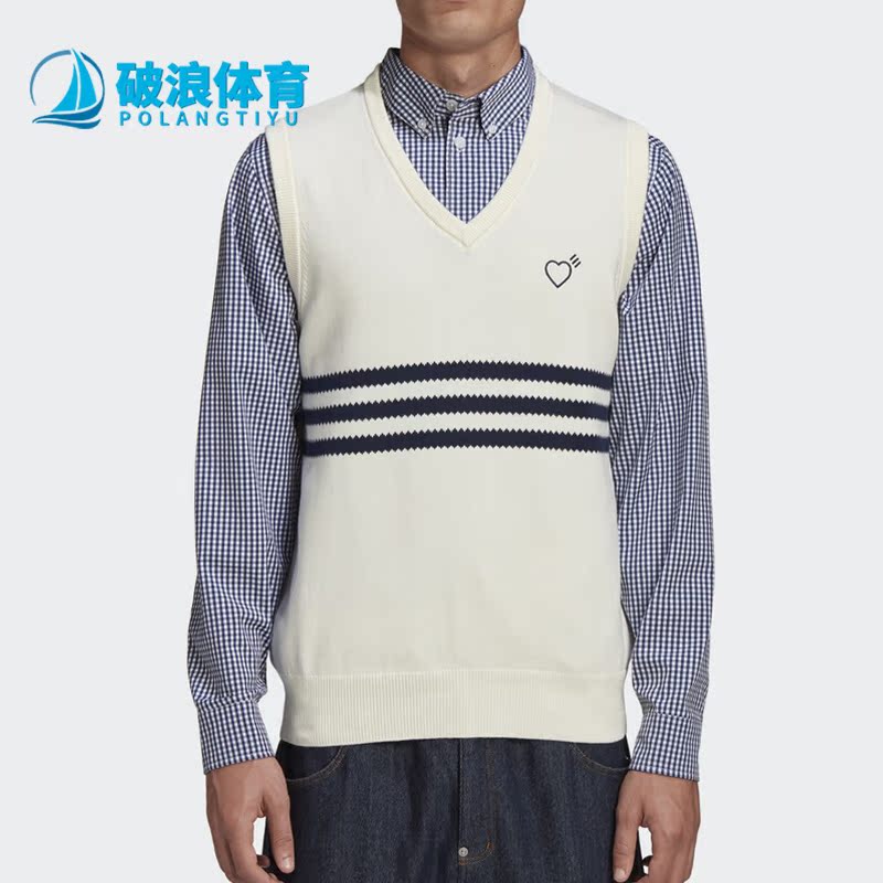 阿迪达斯男士针织背心马甲