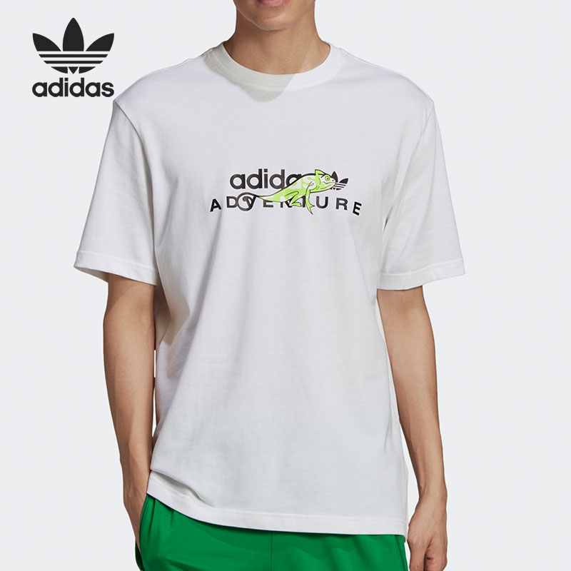 阿迪达斯男士时尚印花休闲短袖