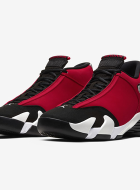 Nike/耐克正品AIR JORDAN AJ14 男子高帮运动黑红篮球鞋 487471