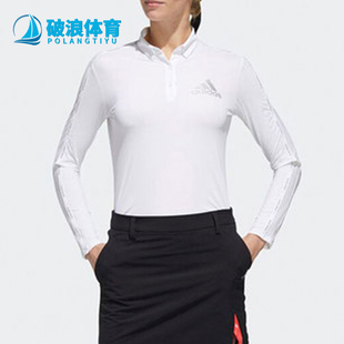 T恤高尔夫长袖 长袖 POLO衫 女子长袖 FJ2448 Adidas 服装 阿迪达斯正品