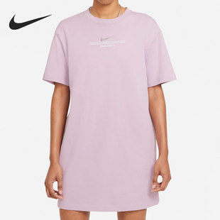 Nike/耐克时尚短袖夏季新款中长款女子上衣裙T恤CZ9407-576