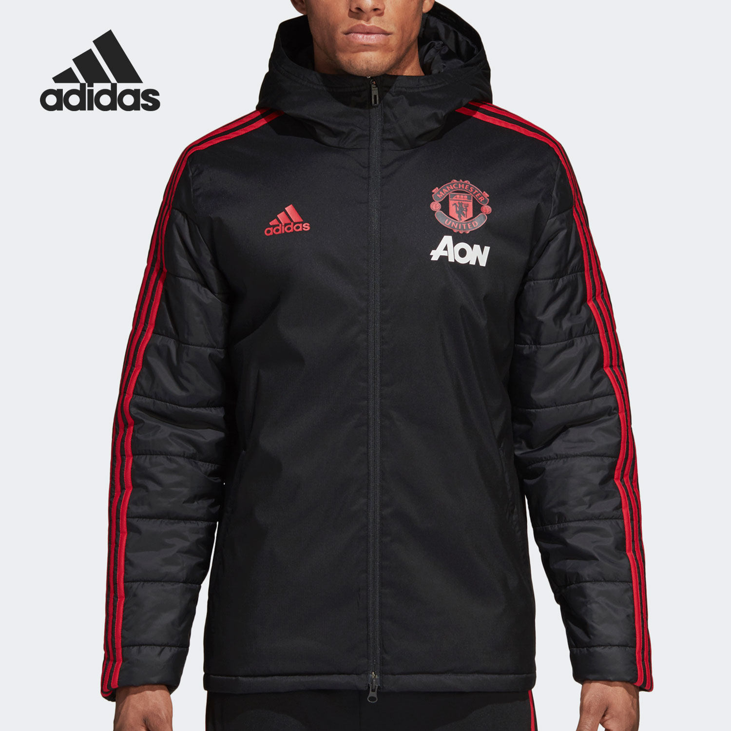 Adidas/阿迪达斯正品 冬季新款男子连帽训练棉服外套 CW7626