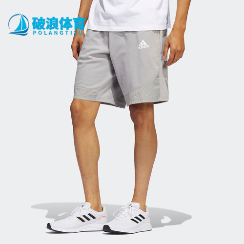 阿迪达斯透气男子运动针织短裤
