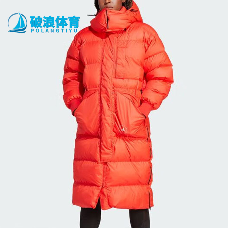 阿迪达斯女士面包棉服拉链长款