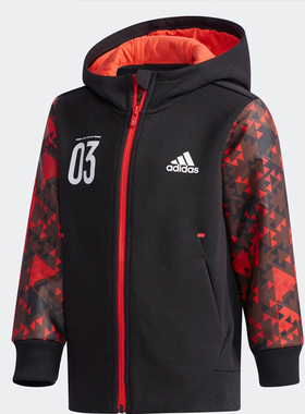 Adidas/阿迪达斯正品 小童训练连帽茄克运动外套 CV5384 CV5385