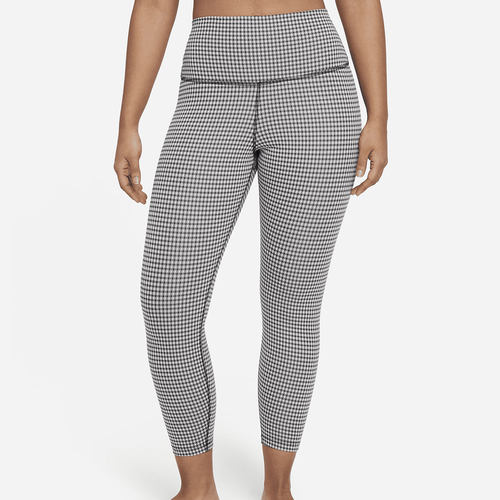 耐克夏女子格纹瑜伽紧身中长裤