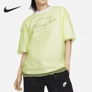 T恤 Nike 耐克正品 女子网纱两层透气休闲舒适运动短袖 580 DD4530