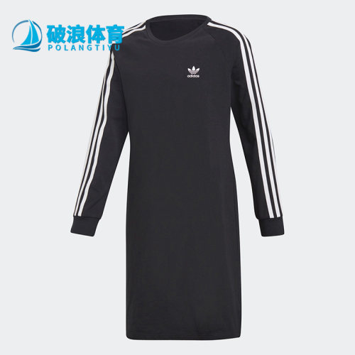 阿迪达斯休闲大童运动圆领连衣裙