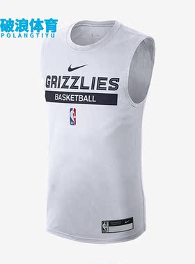 Nike/耐克正品孟菲斯灰熊队男子训练无袖T恤FN5207-100