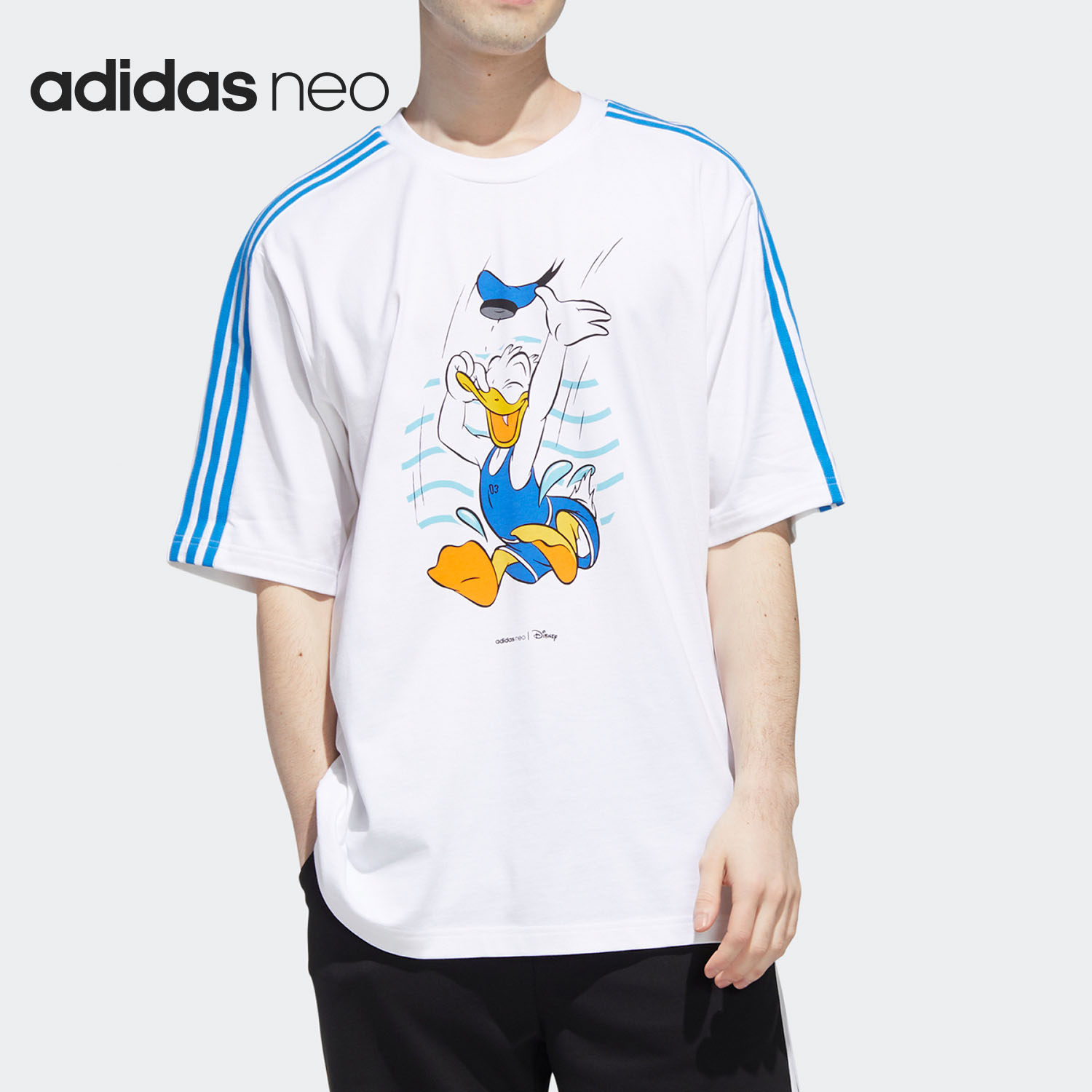 Adidas阿迪达斯正品男宽松迪士尼上衣联名运动休闲短袖T恤GJ5646