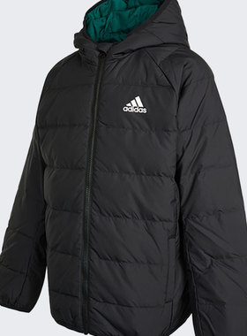 Adidas/阿迪达斯正品休闲大童时尚潮流运动保暖连帽羽绒服 H45034