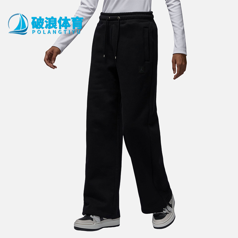 耐克正品女子加绒保暖阔腿长裤