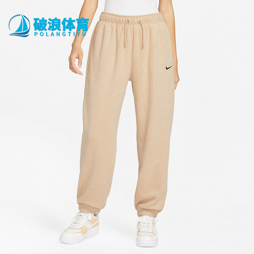 耐克春女子抓绒保暖运动束脚长裤