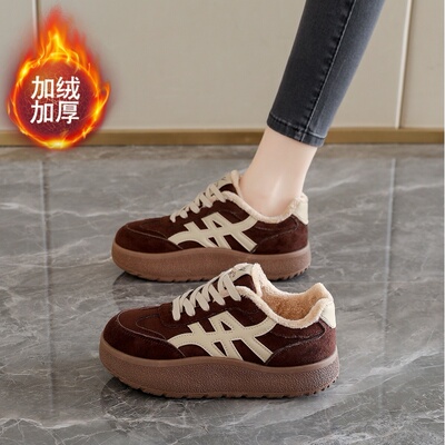 新款休闲二棉鞋34码保暖板鞋
