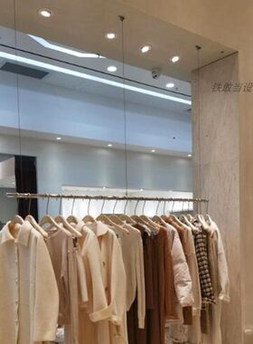 服装店钢丝绳吊杆男女装店吊顶悬挂衣杆橱窗上墙展示架壁挂吊衣架
