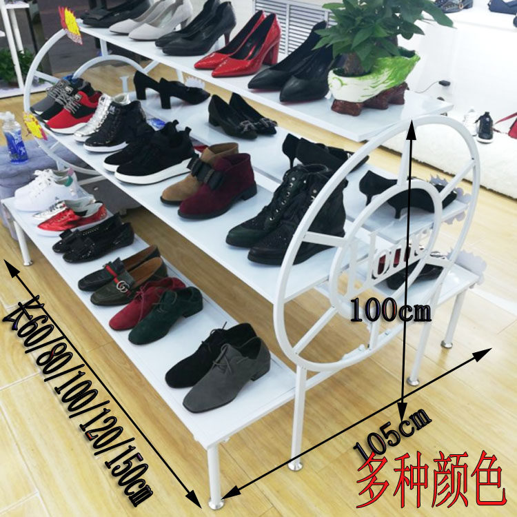 铁艺鞋架展示架中岛流水桌包包架高跟鞋货台展示架服装店铺裤子桌