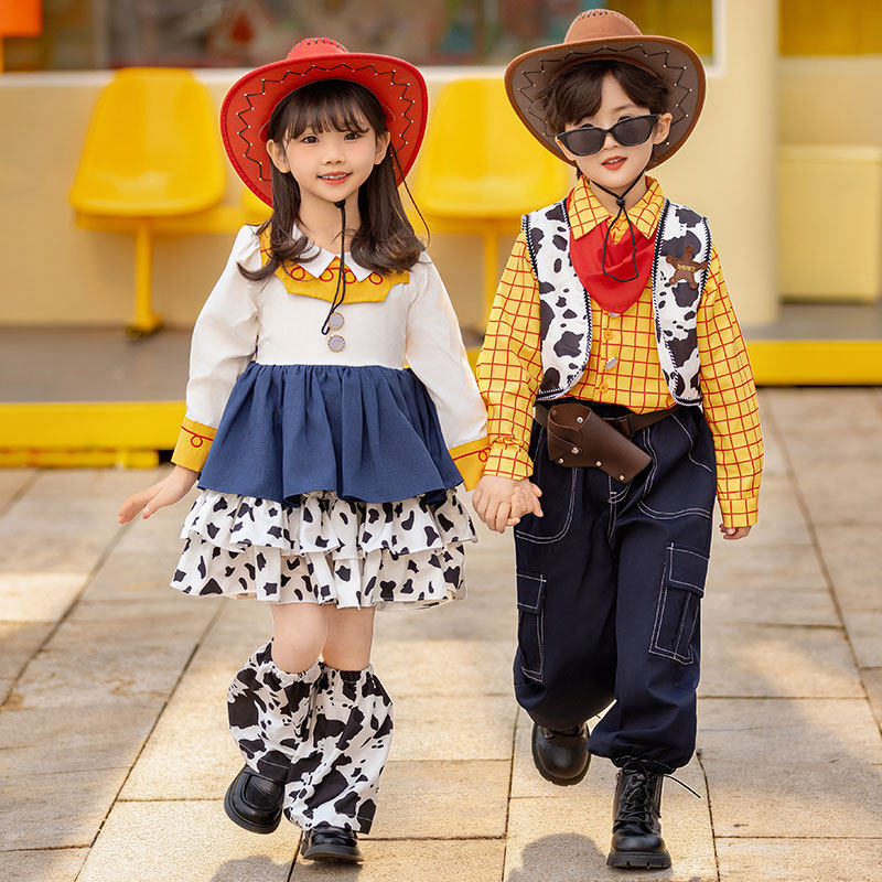 2026新款玩具总动员迪士尼翠丝cos公主裙男童套装胡迪牛仔演出服