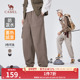 工装 裤 秋冬新款 骆驼男装 加绒保暖防泼水户外束脚休闲长裤 子男