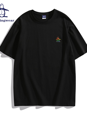 香港代购 MUNSINGWEAR/万星威高尔夫短袖男落肩款T恤简约休闲透气