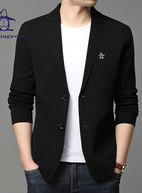 香港代购 MUNSINGWEAR万星威高尔夫男西装领针织衫外套春休闲开衫