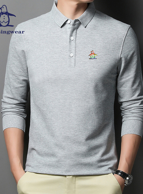 香港代购 MUNSINGWEAR/万星威高尔夫长袖polo衫男T恤防晒日常休闲