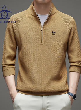 MUNSINGWEAR/万星威高尔夫男立领打底针织羊毛衫新款卫衣长袖毛衣