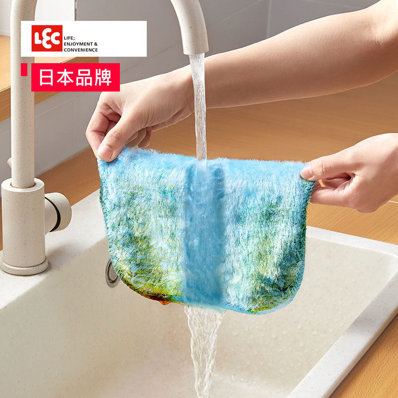 日本LEC不沾油抹布厨房专用植绒丝吸水毛巾不掉毛清洁布洗碗百洁,家庭/个人清洁工具,抹布,淘宝优惠券,粉丝福利购,淘宝优惠卷