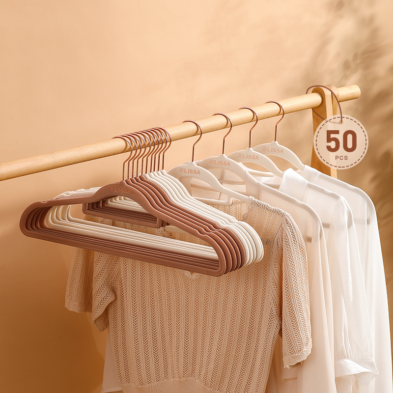 日本植绒衣架防滑无痕挂衣柜仙女