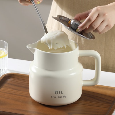 家用耐高温猪油罐陶瓷厨房油罐带盖辣椒油红油油泼辣子专用调料罐