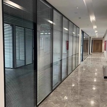 江浙沪皖办公室高隔断铝合金钢化玻璃隔断墙百叶窗隐私隔间