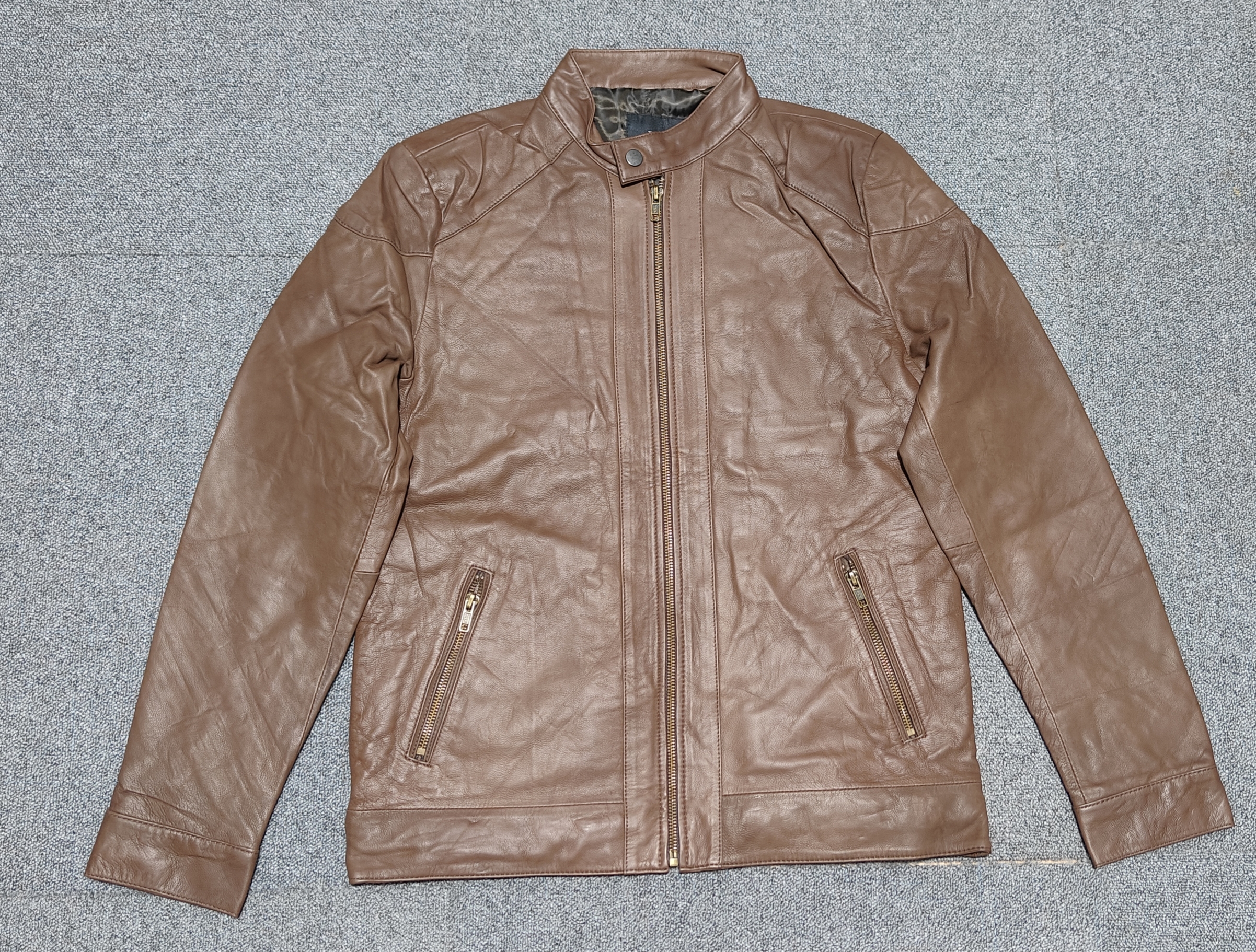 JZPZ男士修身头层绵羊皮加棉真皮皮衣外套飞行员外套冬季经典款