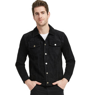 潮流帅 韩版 清仓处理外贸休闲男士 外套机车猪皮真皮皮衣男夹克修身