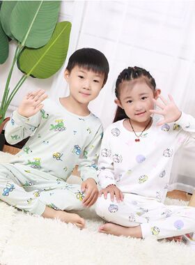 中小童纯棉低领内衣套装新生儿无缝长袖贴身打底衣小学生秋衣秋裤