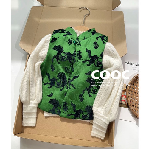 2025秋冬男女童拜年服夹棉马甲