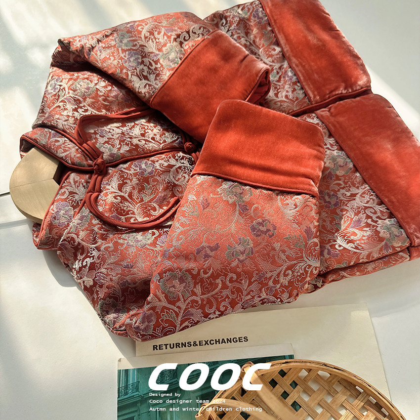 2025秋冬男童红色拜年服唐装男孩洋气夹棉棉衣外套兄妹装改良国风,童装/婴儿装/亲子装,唐装,淘宝优惠券,粉丝福利购,淘宝优惠卷