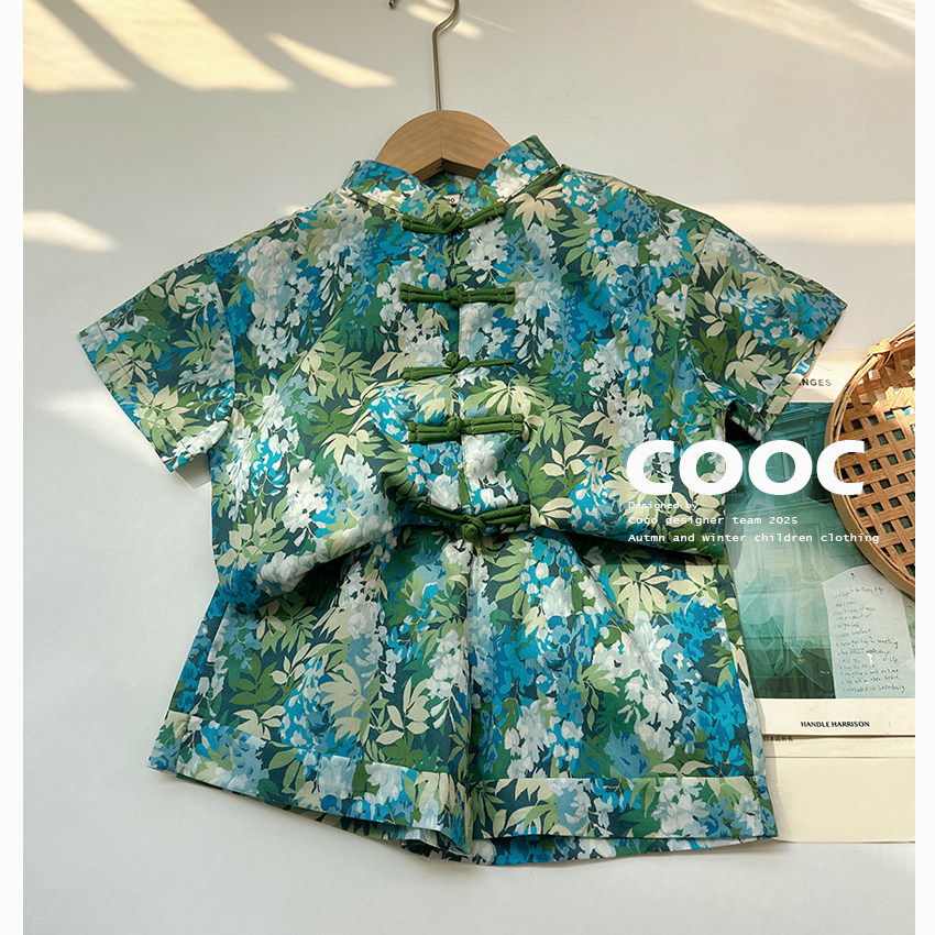 2025夏季新款男童汉服对襟短袖短裤套装国风立领小清新宝宝衣服,童装/婴儿装/亲子装,唐装,淘宝优惠券,粉丝福利购,淘宝优惠卷