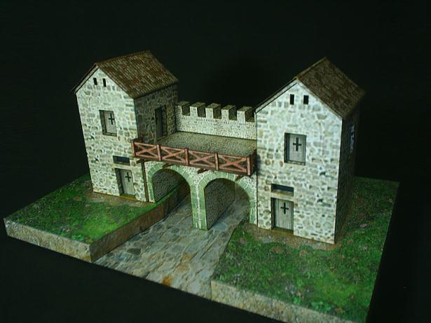 手工制作中世纪塔楼城楼城墙建筑