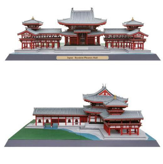 儿童益智DIY手工制作平等院凤凰堂古代庭院建筑3D纸模型纸艺玩具