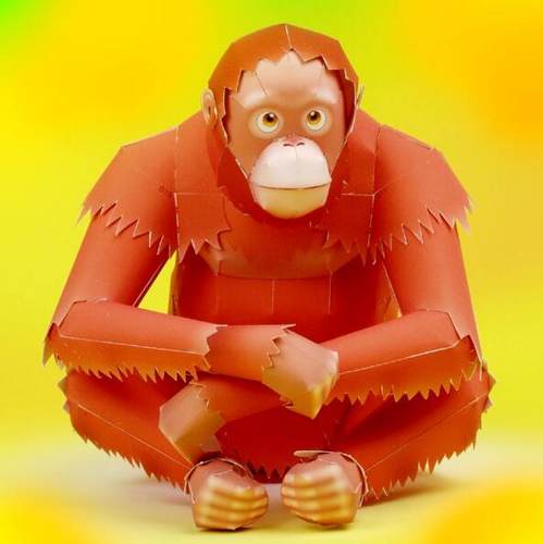 手工制作动物大猩猩3D纸质模型