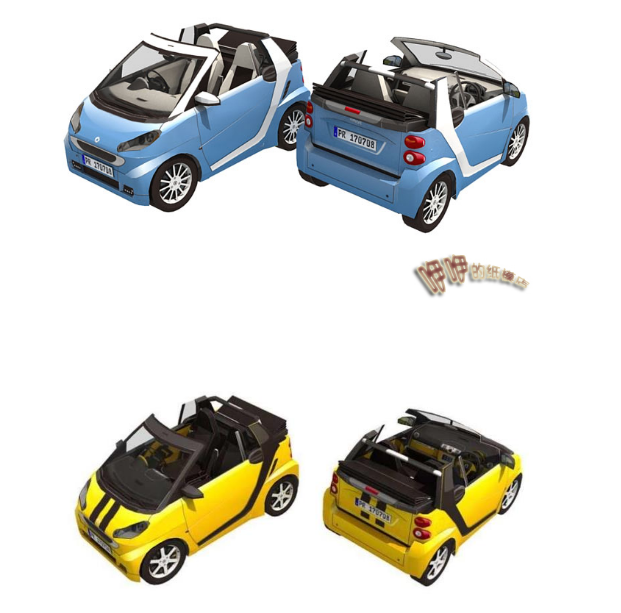 手工制作奔驰smart汽车3D纸模型